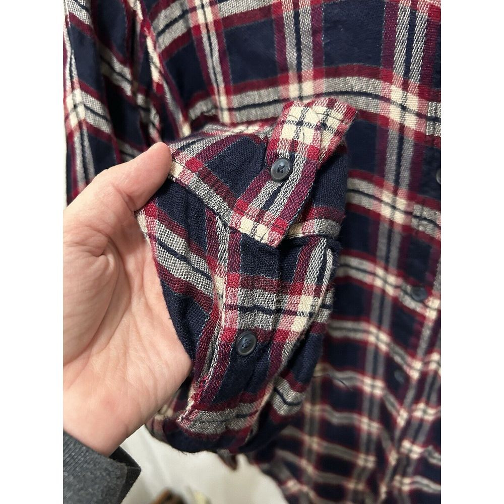 Lucky Brand Shirt Womens Medium Bungalow Plaid Soft Long Sleeve Button Slit Back - Picture 5 of 8